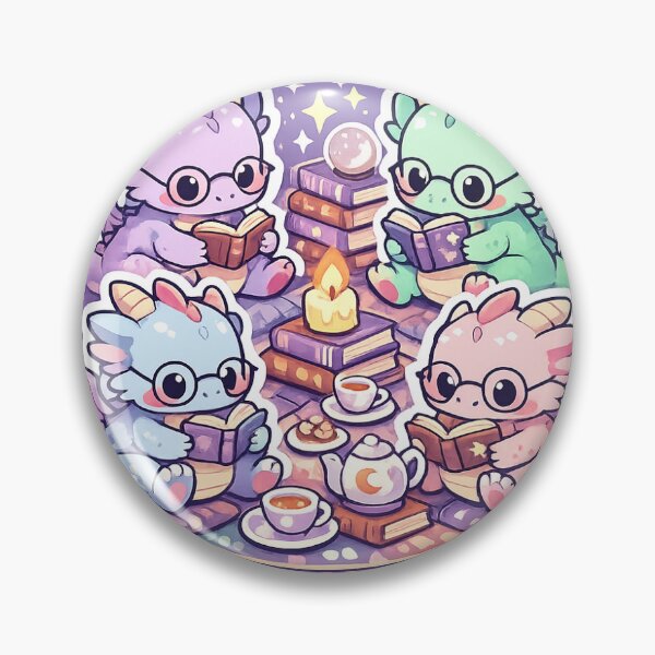 Item preview, Dragon Reading Club Sticker Kawaii Fantasy Book Lover Aesthetic for BookTok Readers & Dragon Fans designed and sold by CutePrintCorner.