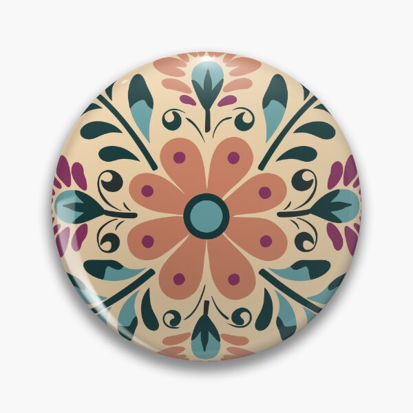 Item preview, Modern Folk Art Floral Mandala Pattern designed and sold by Novalineastudio.