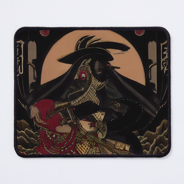Item preview, Dark Tengu Crow Warrior Full Moon Kanji Mountain Yokai Art designed and sold by YugenWorkshop.
