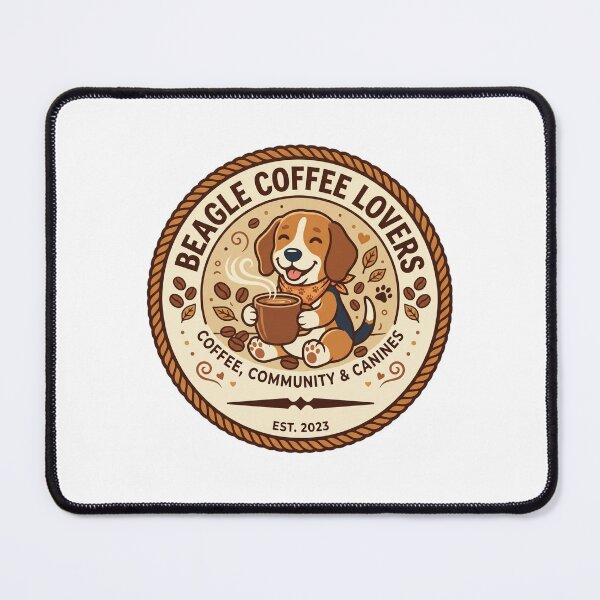 Item preview, Beagle Coffee Lovers Club Retro Cafe Dog designed and sold by PictoVibe.