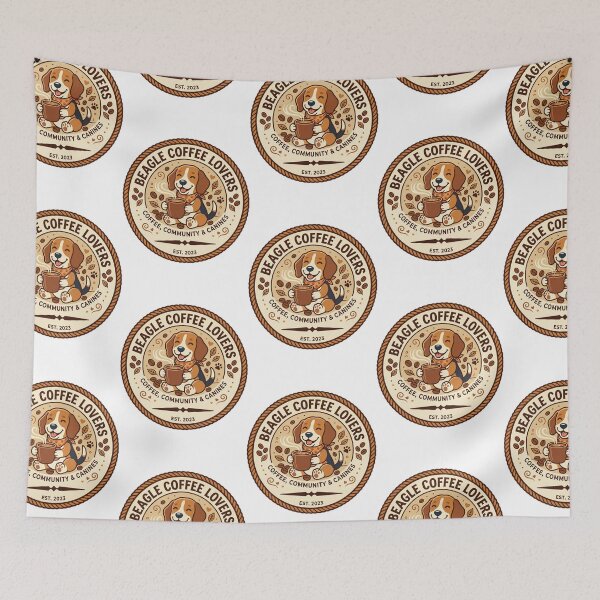 Item preview, Beagle Coffee Lovers Club Retro Cafe Dog designed and sold by PictoVibe.