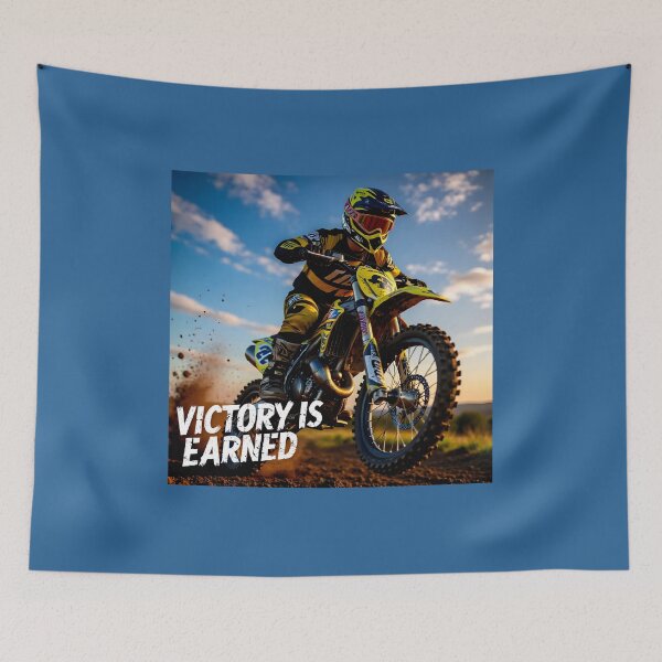 Item preview, Dirt Bike Racing Poster | Motocross Rider Victory Art & Action Sports Wall Decor designed and sold by Creative-RE.
