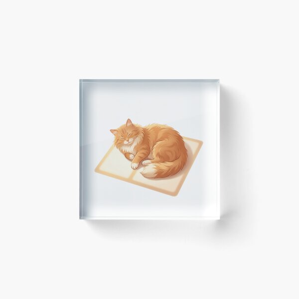 Item preview, Cozy Orange Cat Sleeping in Sunbeam Cute Fluffy Ginger Cat Art designed and sold by Paws And Pause.
