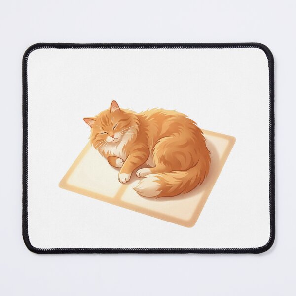 Item preview, Cozy Orange Cat Sleeping in Sunbeam Cute Fluffy Ginger Cat Art designed and sold by Paws And Pause.
