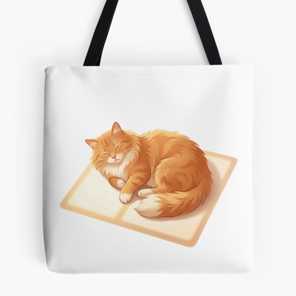 Item preview, Cozy Orange Cat Sleeping in Sunbeam Cute Fluffy Ginger Cat Art designed and sold by Paws And Pause.