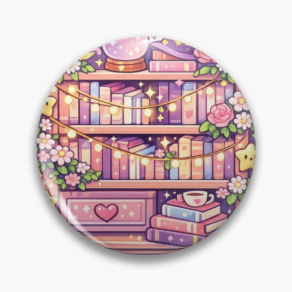 Item preview, Enchanted Bookshelf Sticker Kawaii Fantasy Library Aesthetic for Book Lovers & Readers designed and sold by CutePrintCorner.
