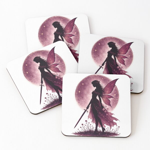 Item preview, Moonlit Fairy Warrior Queen | Pink Fantasy Fairy Art designed and sold by MysticPurpleHue.