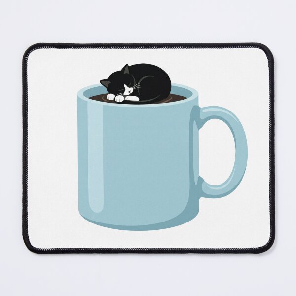 Item preview, Cozy Tuxedo Cat Coffee Mug Cute Sleeping Cat Vector Art designed and sold by Paws And Pause.