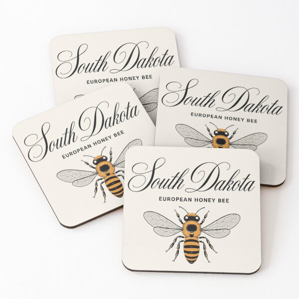 Item preview, South Dakota European Honey Bee Vintage State Insect Poster designed and sold by The-Drip-Studio.