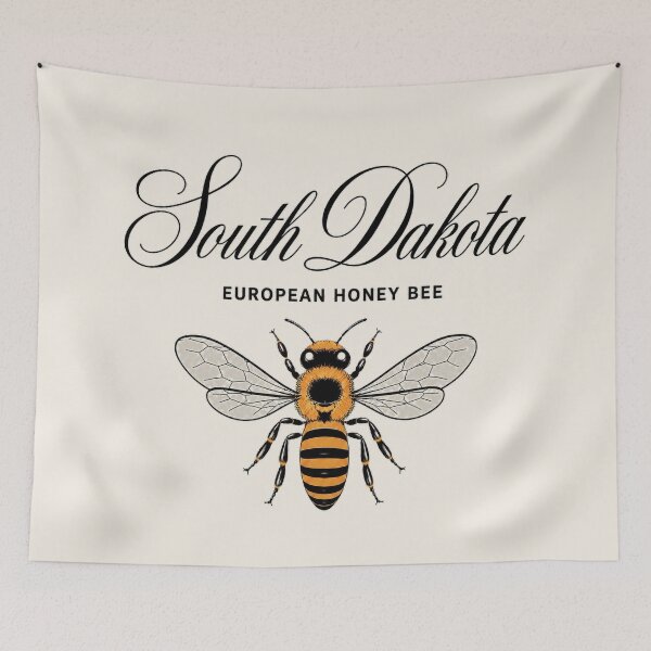 Item preview, South Dakota European Honey Bee Vintage State Insect Poster designed and sold by The-Drip-Studio.