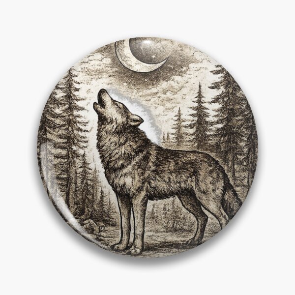 Item preview, Wolf Howling at Moon designed and sold by KrungiT Design .