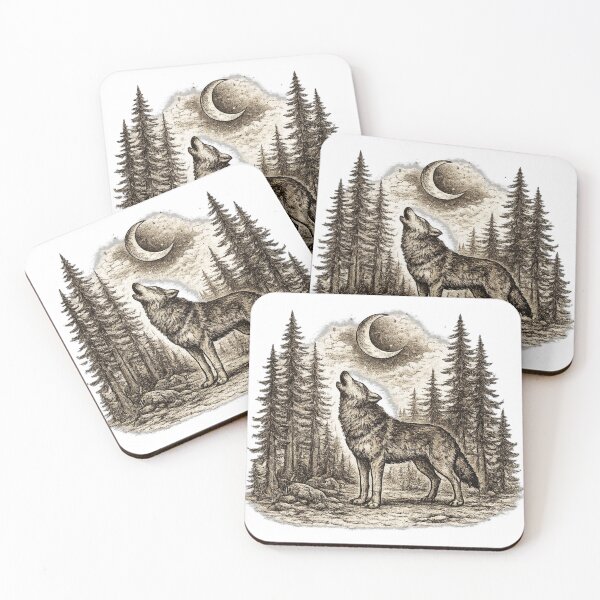 Item preview, Wolf Howling at Moon designed and sold by KrungiT Design .