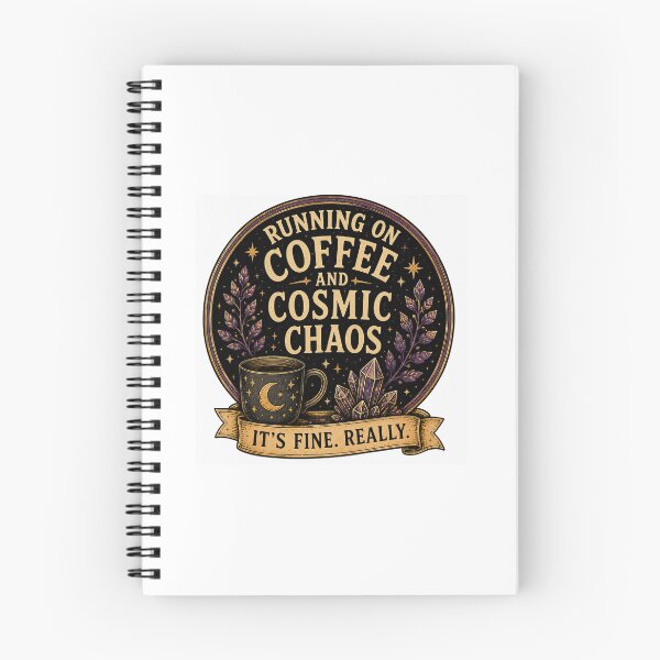 Item preview, RUNNING ON COFFEE AND COSMIC CHAOS designed and sold by WonderfulWooWoo.