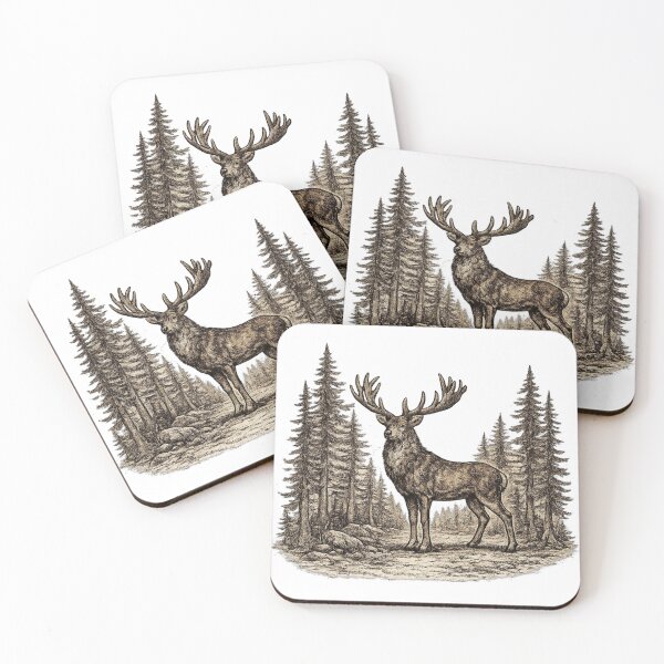 Item preview, Stag Deer Forest Scene designed and sold by KrungiT Design .