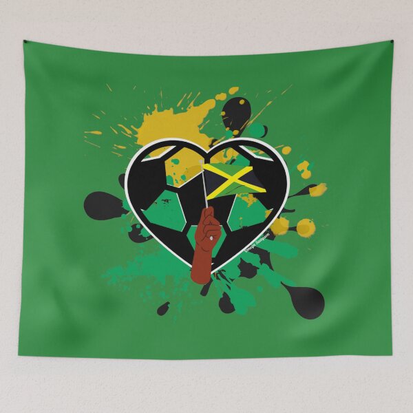 Item preview, Jamaican Flag Soccer Heart designed and sold by artbyomega.