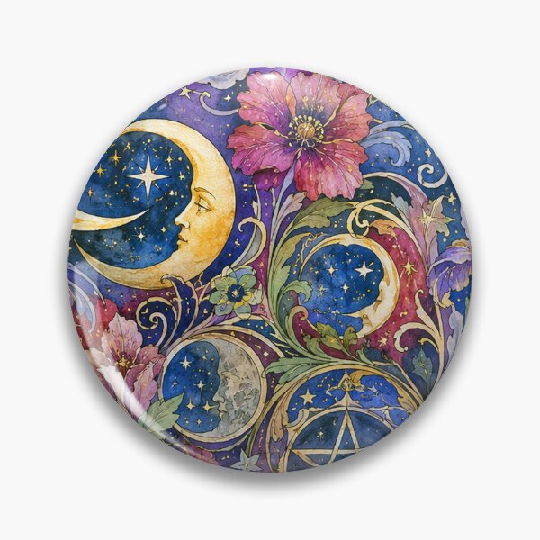 Item preview, Witchy Art Nouveau Vintage Celestial Pattern designed and sold by BeJolley.