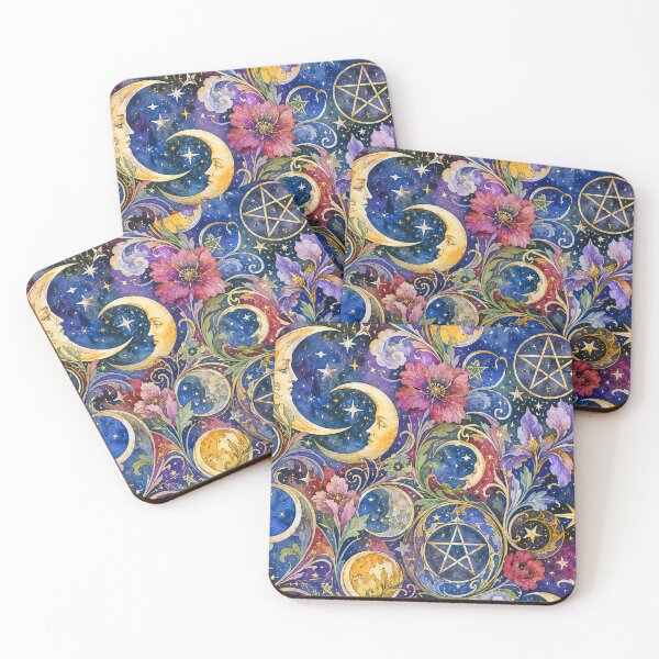 Item preview, Witchy Art Nouveau Vintage Celestial Pattern designed and sold by BeJolley.