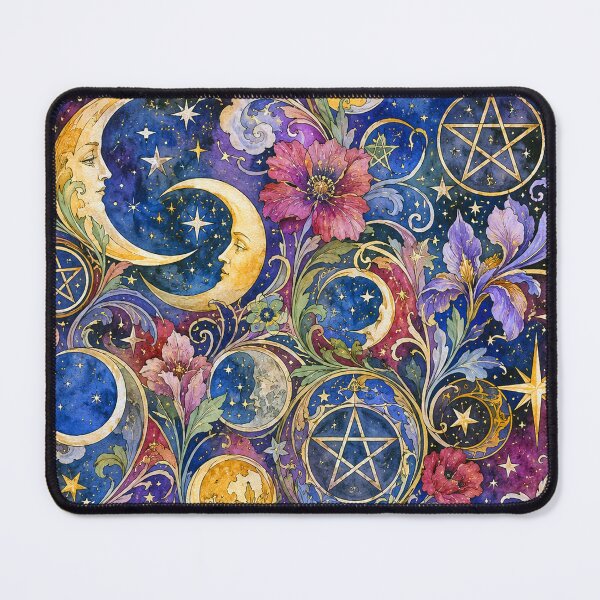 Item preview, Witchy Art Nouveau Vintage Celestial Pattern designed and sold by BeJolley.