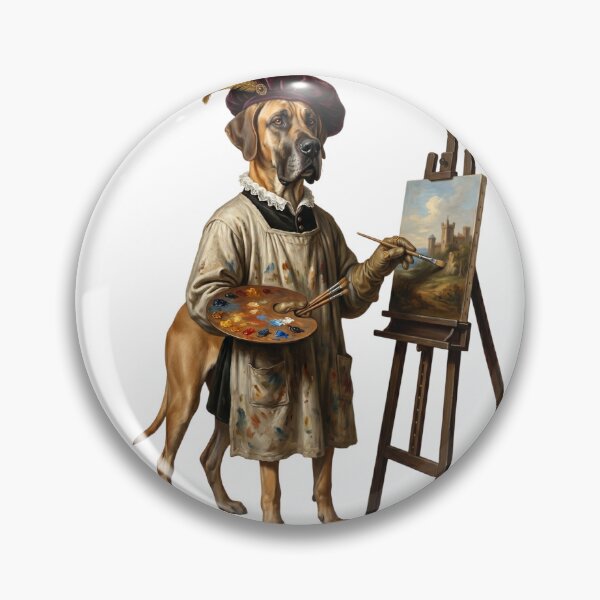 Item preview, Great Dane Renaissance Painter Artist Oil Portrait designed and sold by PictoVibe.