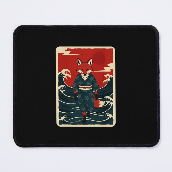 Item preview, Fox in Traditional Robe Walking Through Ocean Wave Landscape designed and sold by JordynLadukeg65.