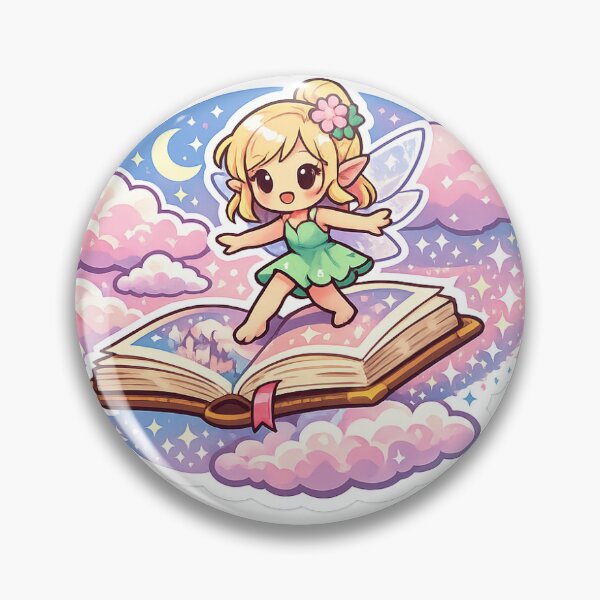 Item preview, Flying Book Fairy Sticker Kawaii Fantasy Reader Aesthetic for BookTok Fans & Dreamers designed and sold by CutePrintCorner.
