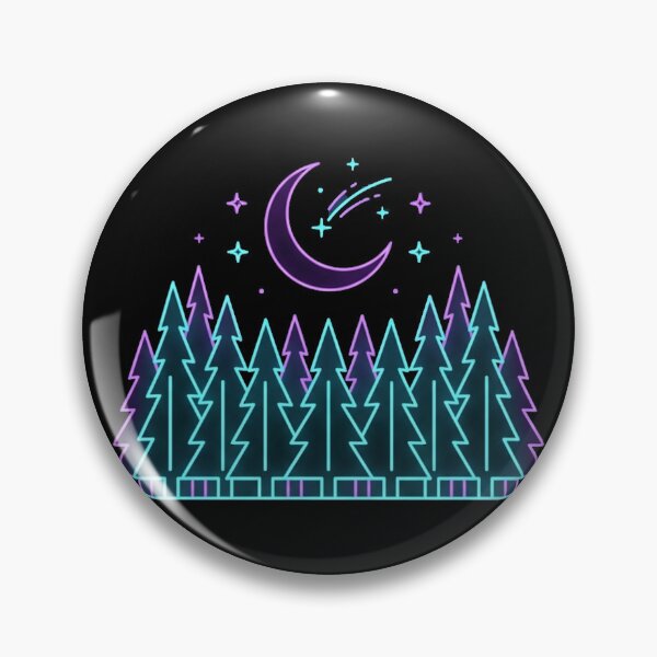 Item preview, Moonlit Forest Neon Outline designed and sold by Stickersdevelop.
