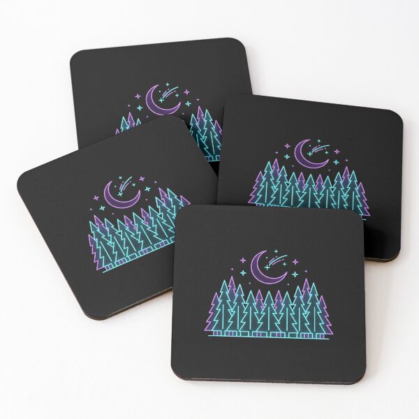 Item preview, Moonlit Forest Neon Outline designed and sold by Stickersdevelop.
