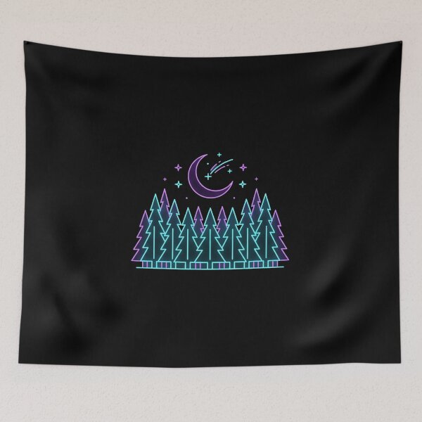 Item preview, Moonlit Forest Neon Outline designed and sold by Stickersdevelop.