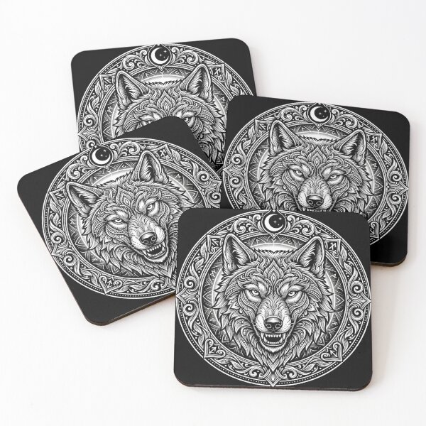 Item preview, Lunar Wolf Crest designed and sold by Stickersdevelop.