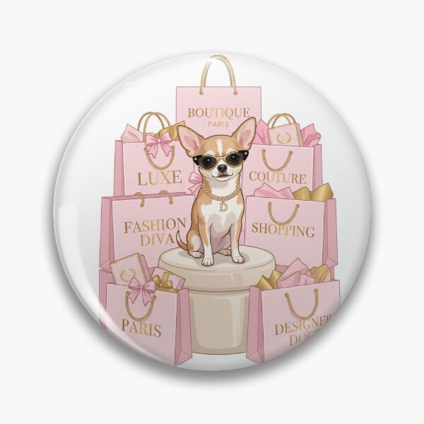 Item preview, Chihuahua High Fashion Shopping Diva Luxury Pastel designed and sold by PictoVibe.