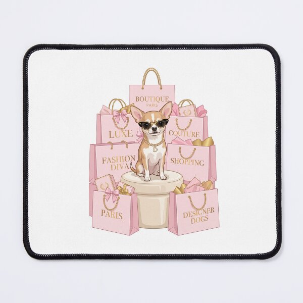 Item preview, Chihuahua High Fashion Shopping Diva Luxury Pastel designed and sold by PictoVibe.