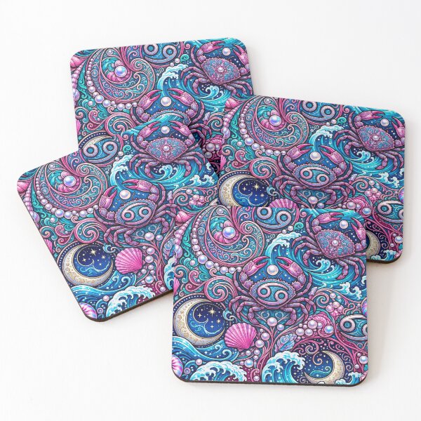 Item preview, Astrology Cancer Sign Zodiac Crabs Pattern designed and sold by BeJolley.