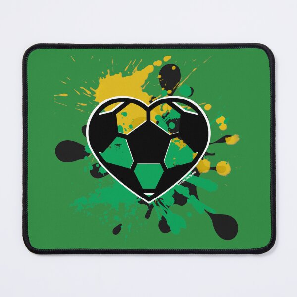 Item preview, Green and yellow paint splatter Soccer Heart designed and sold by artbyomega.
