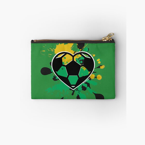 Item preview, Green and yellow paint splatter Soccer Heart designed and sold by artbyomega.