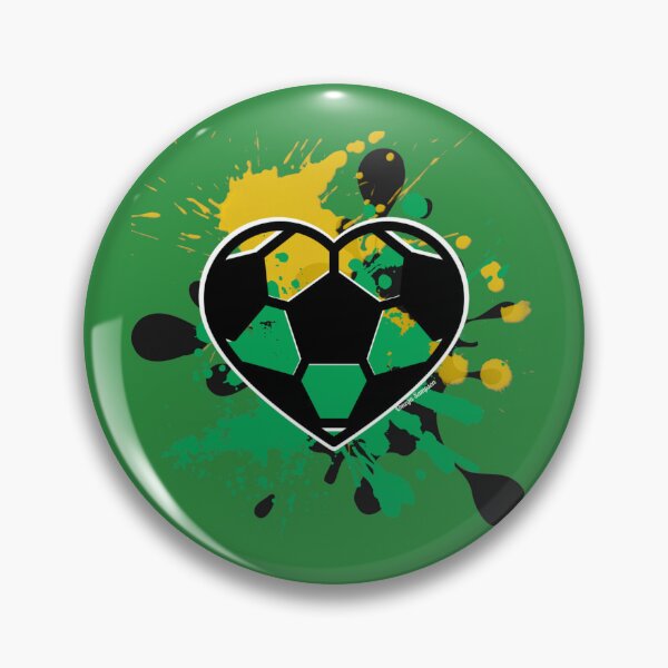 Item preview, Green and yellow paint splatter Soccer Heart designed and sold by artbyomega.