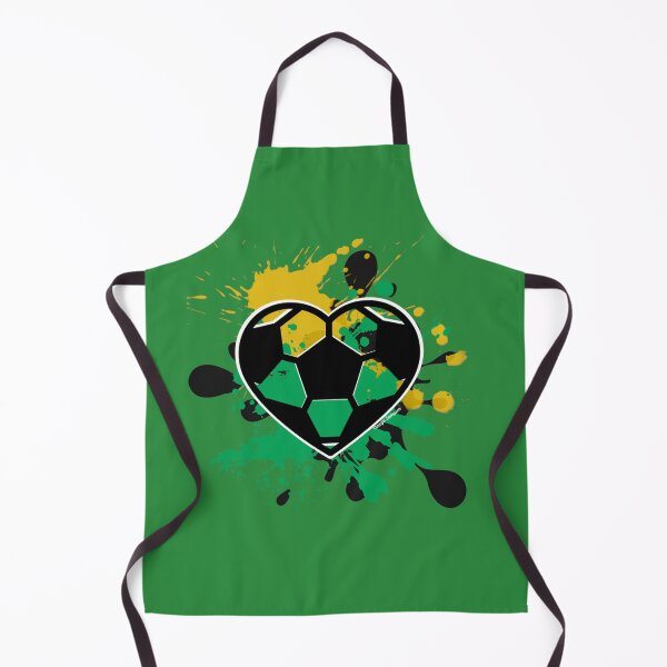 Item preview, Green and yellow paint splatter Soccer Heart designed and sold by artbyomega.