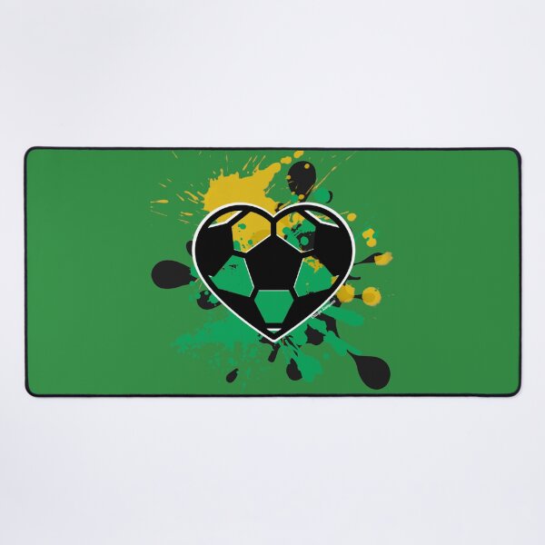Item preview, Green and yellow paint splatter Soccer Heart designed and sold by artbyomega.