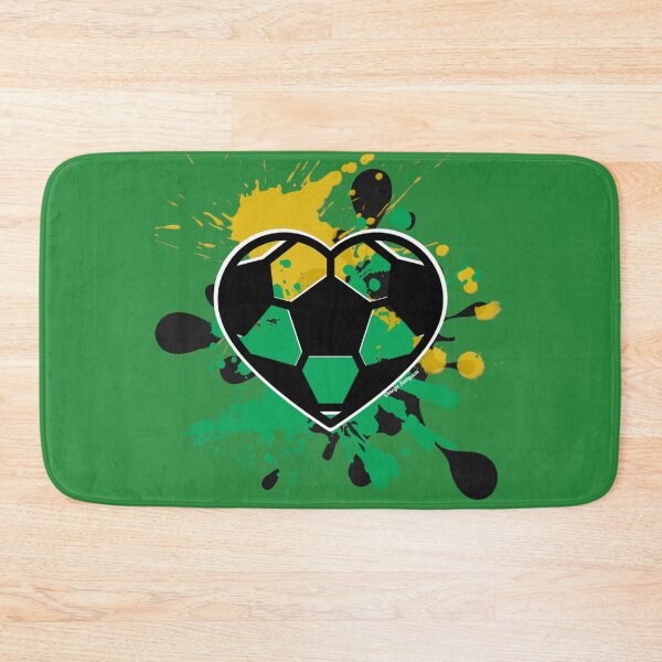 Item preview, Green and yellow paint splatter Soccer Heart designed and sold by artbyomega.