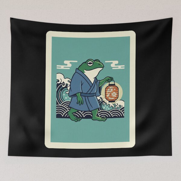 Item preview, Lantern Carrying Frog in Traditional Robe by Ocean Waves designed and sold by JordynLadukeg65.