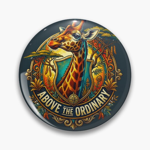 Item preview, Above The Ordinary Giraffe Vintage National Wildlife Retro Badge designed and sold by MT-Hub | Cute Aesthetic Art, Stickers & Phone Cases.