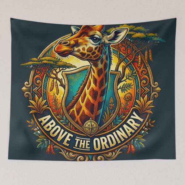 Item preview, Above The Ordinary Giraffe Vintage National Wildlife Retro Badge designed and sold by MT-Hub | Art for Every Soul.