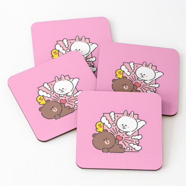 Item preview, Sally & Brown bear, conny Friends / Cute Bear and Bunny in Love - Pastel Pink Aesthetic designed and sold by Billy Morfo™.