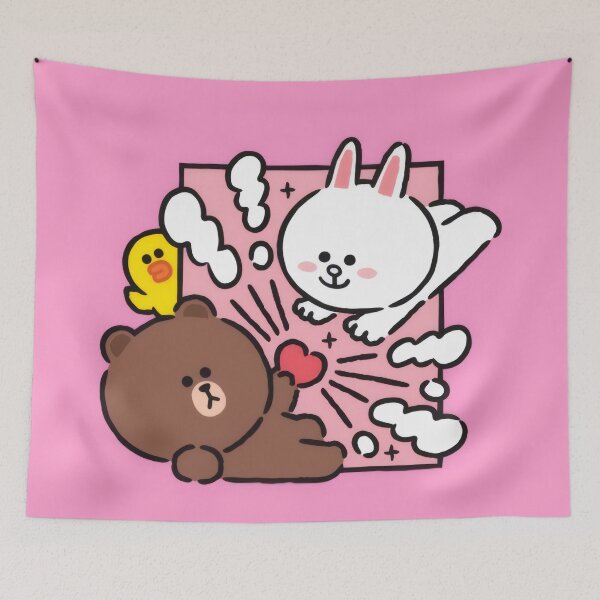 Item preview, Sally & Brown bear, conny Friends / Cute Bear and Bunny in Love - Pastel Pink Aesthetic designed and sold by Billy Morfo™.