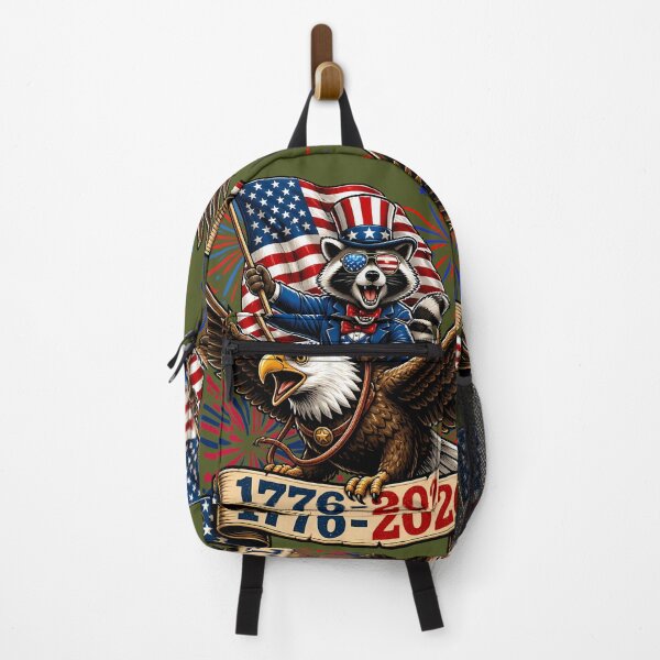 Item preview, Bald Eagle Riding Raccoon America 250 Patriotic Design | 1776 2026 Independence Day | Funny July 4th Freedom Express designed and sold by VectorJoy.