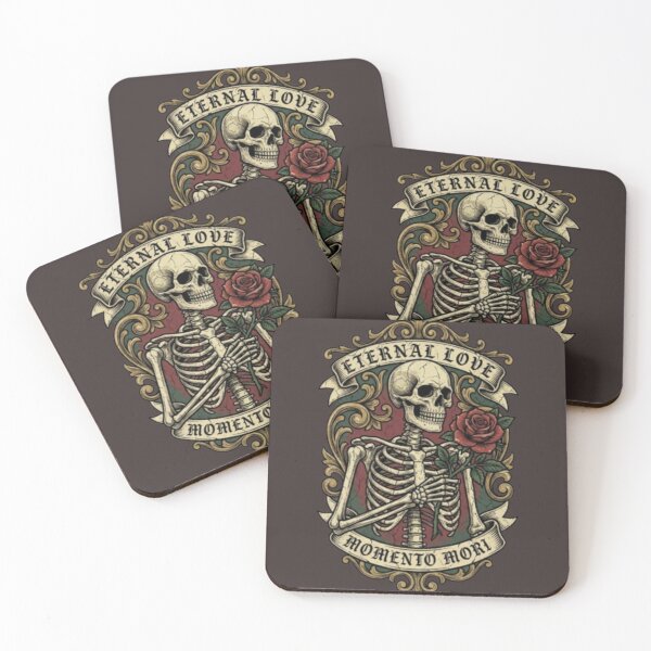 Item preview, Eternal Love Memento Mori Skeleton Holding Rose Gothic T-Shirt T-Shirt designed and sold by EvrgreenShop.