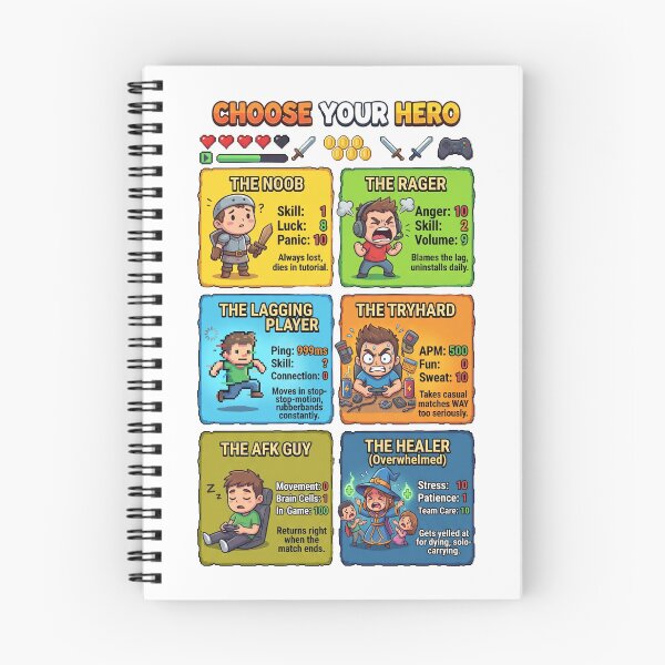 Item preview, Choose Your Hero - Funny Gamer Stereotypes & Classes designed and sold by LevelUpLad.