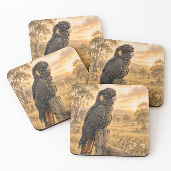 Item preview, Australian Black Cockatoo in Country setting designed and sold by bushblooms.