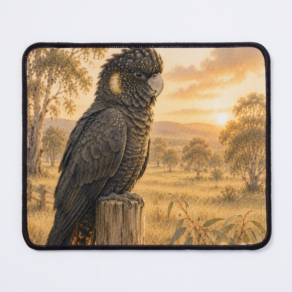 Item preview, Australian Black Cockatoo in Country setting designed and sold by bushblooms.