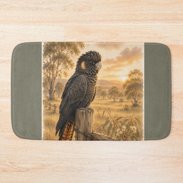 Item preview, Australian Black Cockatoo in Country setting designed and sold by bushblooms.