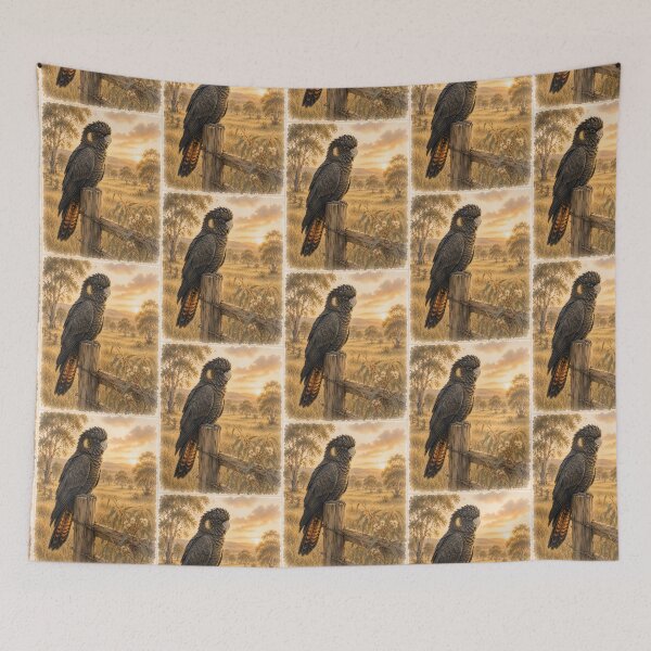Item preview, Australian Black Cockatoo in Country setting designed and sold by bushblooms.